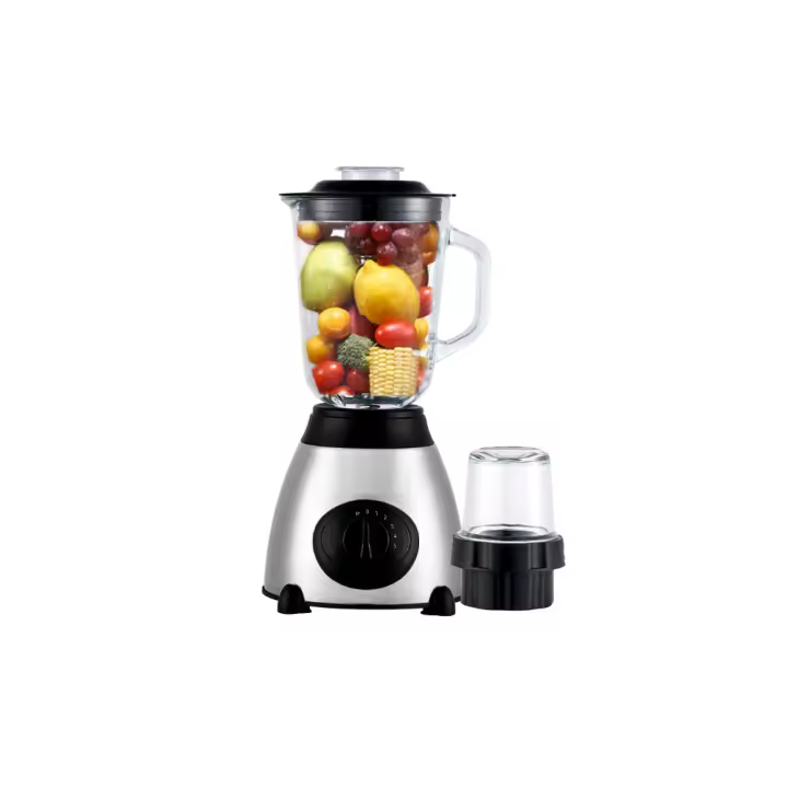 SPARK - BATIDORA LICUADORA Y MOLINILLO 800W VASO DE CRISTAL 1.5L - CARCASA DE ACERO INOXIDABLE -  5 VELOCIDADES - MOLINILLO DE CAFÉ Y ESPECIAS. - 1