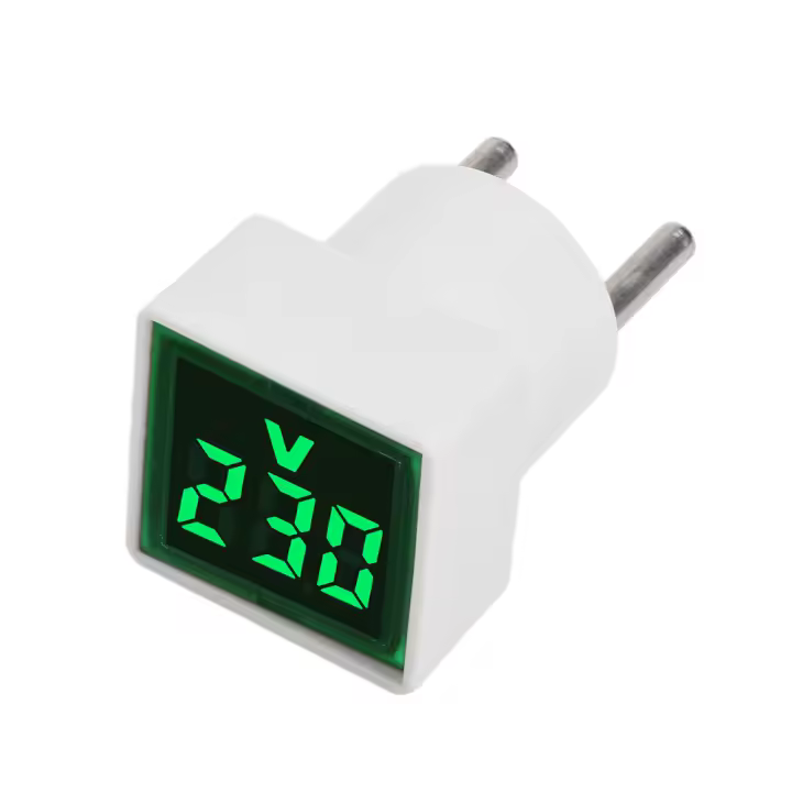Voltímetro Digital LED AC 220V Con Interruptor Europeo Estándar 30mm Redondo/Cuadrado Medición Rango 50~500V Módulo De Medición - 1
