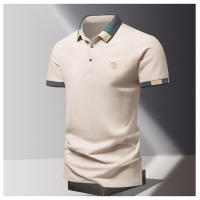 Camisa POLO Para Hombre Verano Moda Seda De Hielo Secado Rápido Manga Corta T-shirt Color Sólido Suelta Collar De Negocios Algodón Puro Top - details 10