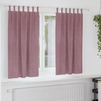 Cortinas Blackout vidaXL con lazos colgantes, 2 pcs de terciopelo rosa oscuro - details 0