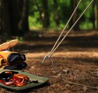 Juego De 6 Clavos De Tenda De Aluminio Con Gancho Palos De Jardín Para Hamaca Camping Cordón De Viento Sombra Canopy - details 6