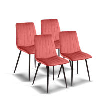 Furniture Style S.L. - Pack de 4 Sillas de Comedor Vintage Modelo Iria en Terciopelo - details 3
