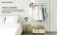 SONGMICS Perchero con Estante de 2 Niveles para Zapatos y Cestas, Estructura Metálica, Ahorra Espacio, Ideal para Dormitorio, Entrada, Oficina y Más, Blanco Cremoso - details 0