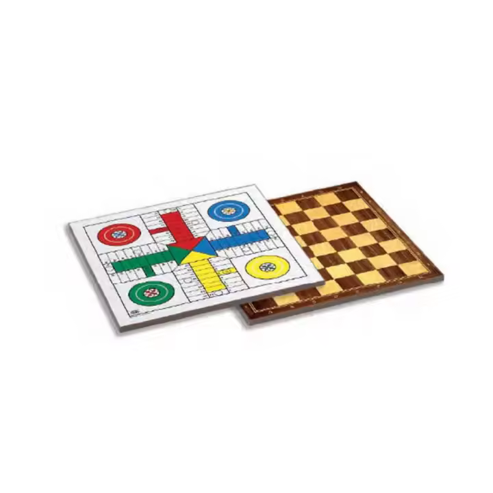 Tablero Parchis 4 jugadores y Damas de madera 40x40 cm sin accesorios (Cayro T-139) - 1