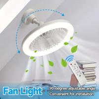 Ventilador de techo inteligente pequeño de 10 pulgadas con Luz y control remoto, 25 W, 3 velocidades, 3 Colores, 3000 K-6500 K, Bombilla LED ajustable, para dormitorio y Cocina, con Luz blanca y base E27. - details 1