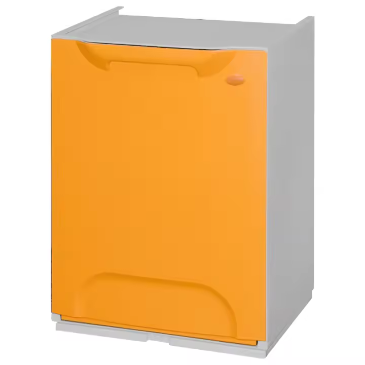Papelera reciclaje en polipropileno color amarillo, con depósito20 L en el interior - 1