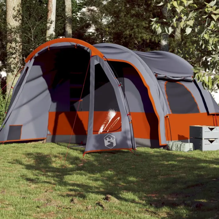 vidaXL Tienda de campaña familiar para 6 personas impermeable gris - 1