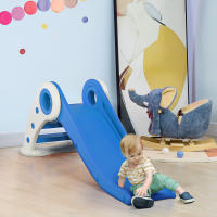 HOMCOM Tobogán Infantil para Niños de +3 Años Tobogán Ancho Plegable con Escaleras Rampa Larga para Jardín Parque Interiores 120x50x56 cm - details 1
