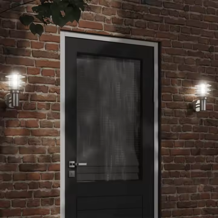 vidaXL Apliques de exterior 2 unidades acero inoxidable plateado - 1