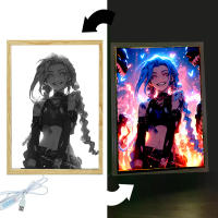 Figura De Anime Con Luz Paint Photo Frame League of Legends Lámpara LED Acción Para Decoración De Habitación Regalos De Navidad - details 3