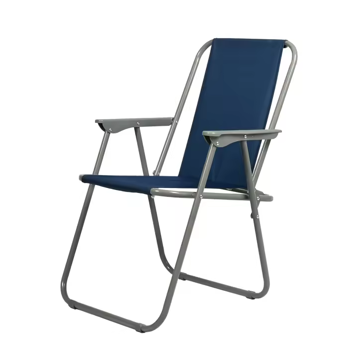 Silla Playa Plegable a Rayas, Portátil Silla Ligera Estructura de Acero Resistente, Silla de Moda para Piscina Camping Jardín, Sillón Resistente con Reposabrazos, Silla de Playa Alta Plegable y Reclinable - 1