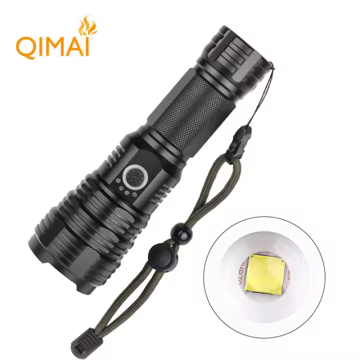 Linterna XHP70 con carga USB, zoom telescópico, pantalla de potencia, luz potente para exteriores, linterna multifuncional - 1