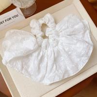 Scrunchies De Tela Tejida Florales Doble Capa Para Mujer Accesorio De Cabello Elasticidad Lolita Gran Diadema Forma De Vestido Dulce - details 4