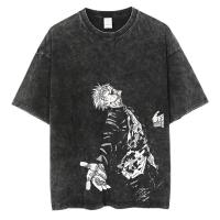 Camiseta De Anime Harajuku Verano 100% Algodón Manga Corta Sobredimensionada Vintage Streetwear Para Hombres - details 6