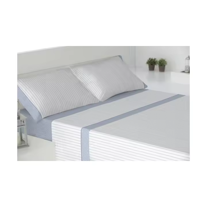 Juego de Sábanas Elisa de Algodón y Poliéster para Cama de 150 Cm con Funda de Almohada - 1