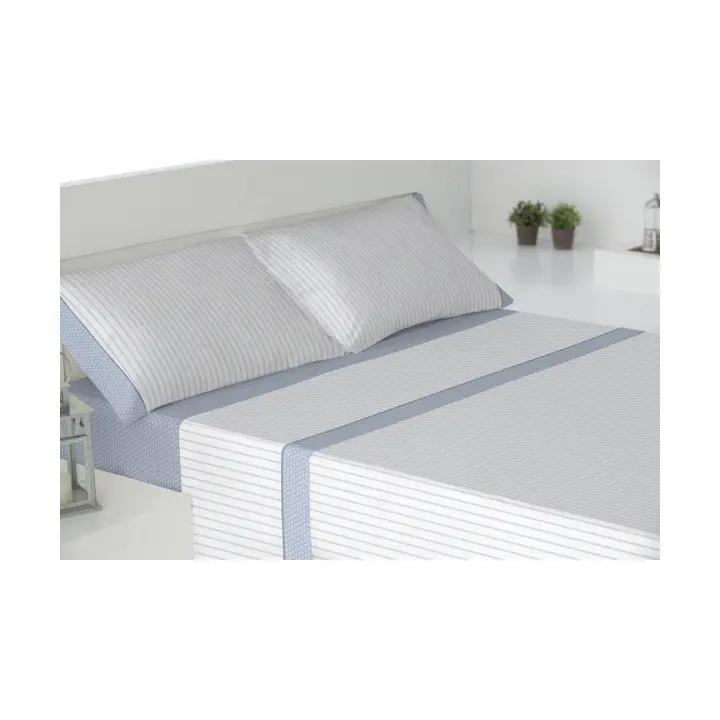 Juego de Sábanas Elisa de Algodón y Poliéster para Cama de 150 Cm con Funda de Almohada - 1