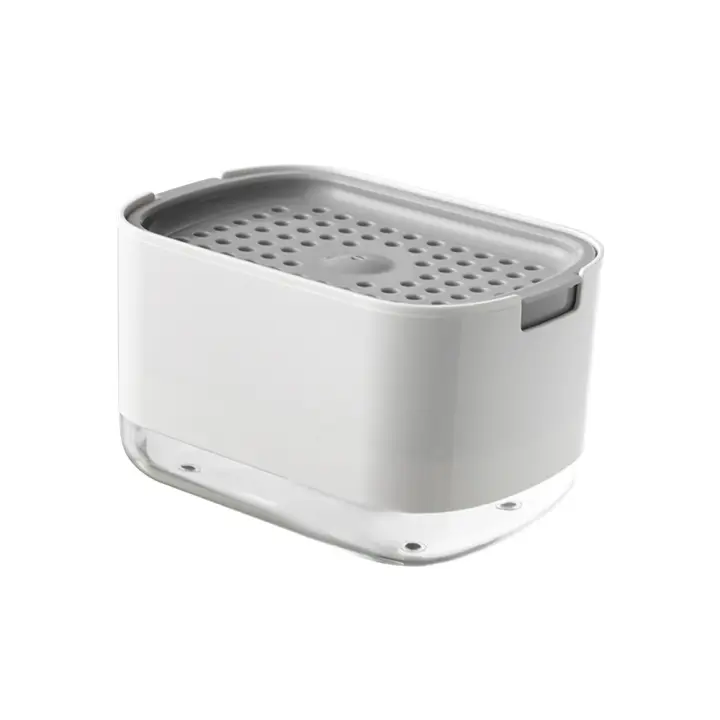 Dispensador de líquido para lavavajillas, dispensador de jabón de cocina 2 en 1, dispensador de jabón de 300 ml, dispensador de líquido para lavavajillas, esponja y soporte para esponja para fregadero de cocina y baños - 1