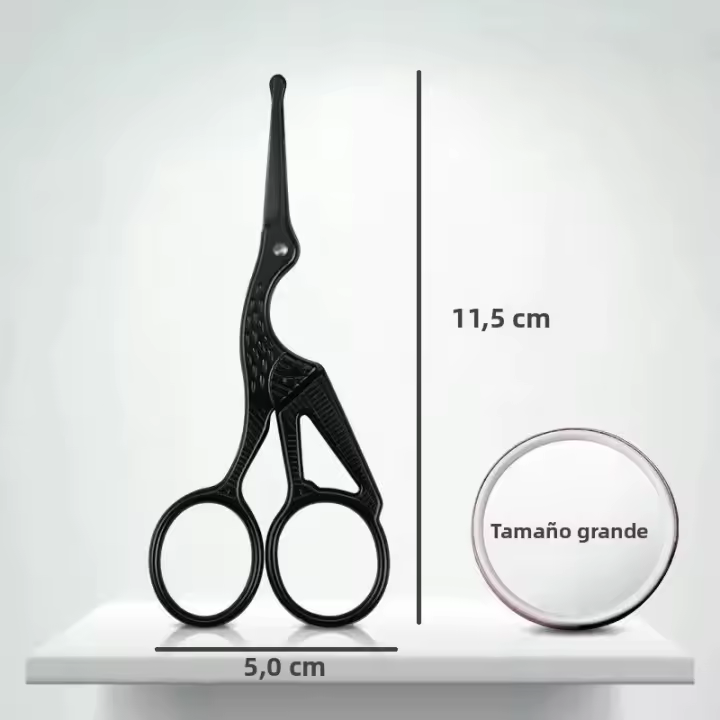 Tijeras Profesionales Para Pelo Facial Acero Inoxidable Redondas Para Barba Bigote Cejas Pestañas Corte Preciso Y Duradero - 1