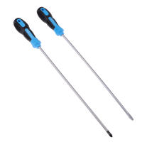 Destornillador Magnético De Largo Con Mango De Goma Herramienta De Reparación Slotted Y Cross Apto Para Electricidad - details 0