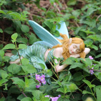 Estatua De Ángel Del Arte 1PC Decoración Para Jardín Soñado Regalo Perfecto Para San Valentín Material De Resina Tamaño Único - details 10