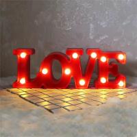 Luz De Noche LED En Forma De Corazón Y Amor 1PC Decoración Romántica Batería Incluida Para Bodas Propuestas Cumpleaños Fiestas Accesorios Fotografía - details 1