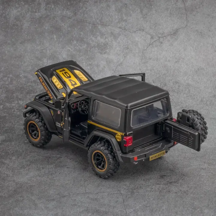 Jeep Wrangler Rubicon 1941 1:32 Modelo De Coche De Aleación De Metal Diecast Con Retroiluminación Y Sonido Para Niños Regalo Colección A417 - 1