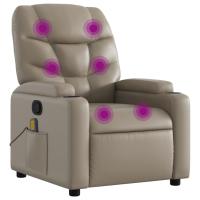 vidaXL Sillón de masaje reclinable cuero sintético Negro, Crema, Marrón Sillon Dormitorio Sillon Comodos Silla Relax Sillón Sofá - details 4