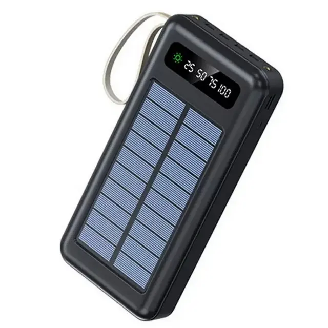 Cargador portátil Solar Power Bank 12000Mah/20000Mah Gran Capacidad Incorporado 5 Salidas Y 3 entradas Cable y Internal Compatible con Todos Los teléfonos Inteligentes y Dispositivos USB - 1