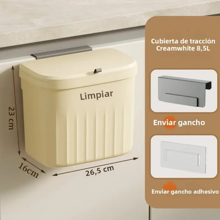 Bandeja De Cocina Pendiente 8.5/12L Empotrable Y Impermeable Para Armario Con Tapa Canasta De Papel Para Baño Y Cocina - 1