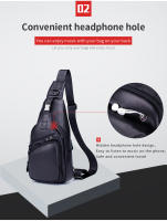 Bolsa De Pecho BULLCAPTAIN De Cuero Genuino Para Hombres Estilo Moda Casual Gran Capacidad Bolsa De Negocios Con Cierre De Cremallera Y Hebilla - details 8