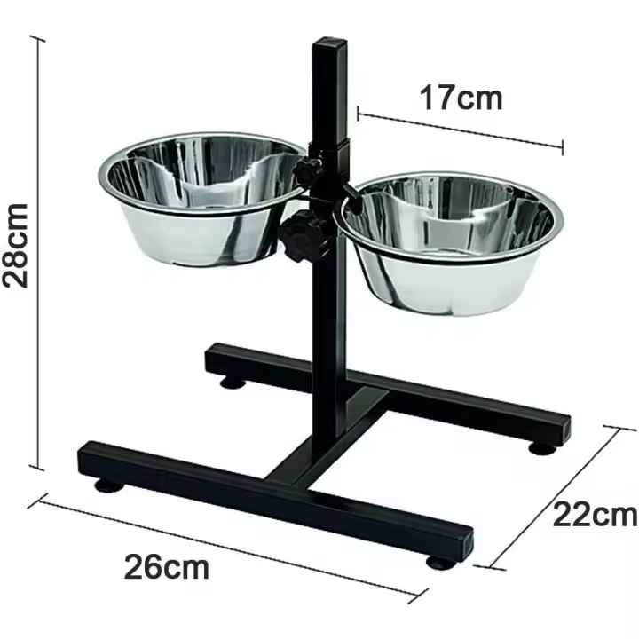 Comedero para Perros de Acero Inoxidable with Pie Regulable en Altura - 1