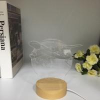 Lámpara De Noche LED 3D De Avión Saliendo De La Tierra Con Base Redonda De Madera Para Decoración De Dormitorio Regalo De Cumpleaños Para Niños Decoración Navideña - details 1