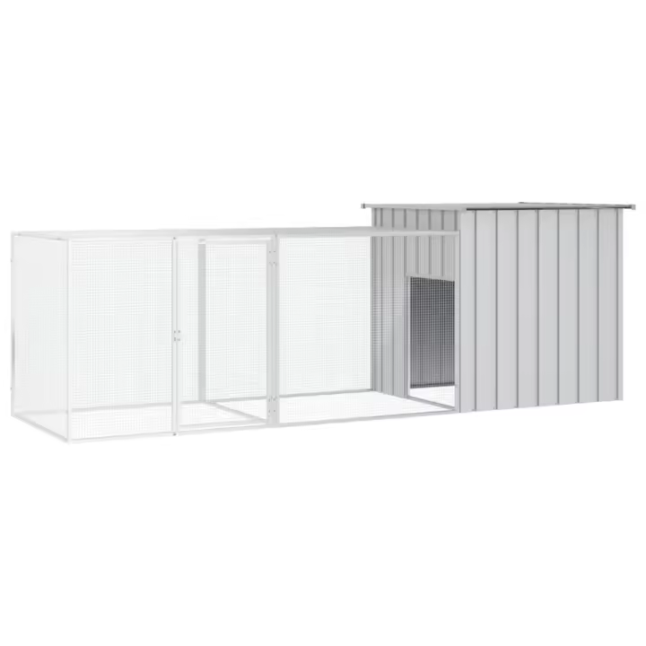 vidaXL Gallinero de acero galvanizado 300x91x100 cm jaula gallinero Color Gris,  Antracita, y mas - 1