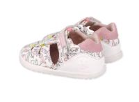 Biomecanics sandalias de lona respetuosas y barefoot de niña estampadas mod. 252193-B050 color blanco y varios - details 1