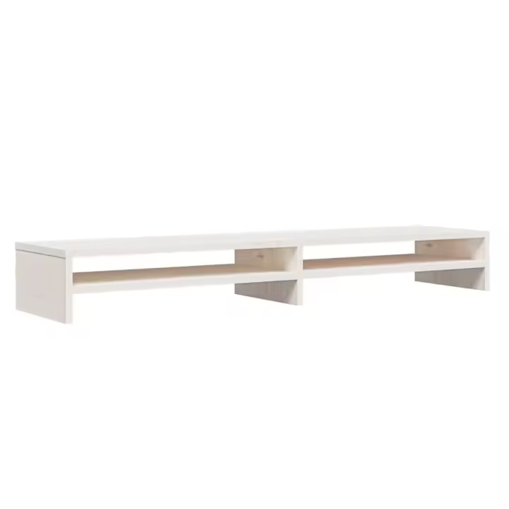 Soporte de monitor madera maciza de pino blanco 100x24x13 cm - 1