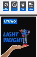 LYUWO Destornillador Eléctrico Sin Alambre De 16V Con Gran Torque De 160N.m Herramienta De Batería Multifuncional Para El Hogar - details 4