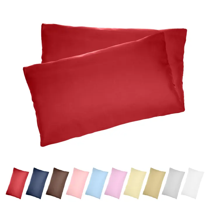 Zimmy - Pack de 2 Fundas de Almohada de Microfibra - Extra Suaves con Cierre de Cremallera - Variedad de Colores y Tamaños - 1