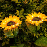Lámpara Solar IP65 Impermeable Para Exterior Iluminación LED En Forma De Girasol Decorativa Para Jardín Camino Paisaje - details 8