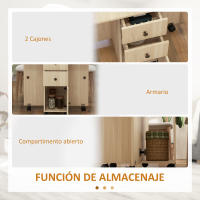 HOMCOM Mesa Plegable de Comedor Mesa de Cocina Plegable con Ruedas Alas Abatibles Cajones y Armario Mesa Plegable para 4-6 Personas 120x60x76,5 cm - details 2