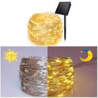 Luz De Cadena Solar De 100 LED Con Hilo De Cobre Impermeable 8 Modos Para Jardín Navidad Boda Decoración De Fiesta Exterior - details 3