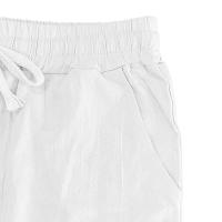 Pantalones rectos con cordones de algodón y lino para hombre, de estilo playero, finos y con cordón, para el tiempo libre, para las cuatro estaciones. - details 5