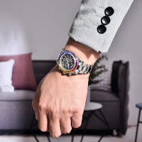Reloj Mecánico De Moda PAGANI DESIGN 2023 Para Hombre Con Bezel Arcoíris Acero Inoxidable Resistente Al Agua Y Shock Con Calendario Completo Y Semana Display Cristal De Zafiro - details 11