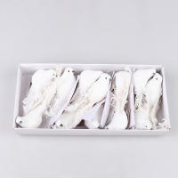Pájaros Artificiales De Pluma De Espuma Blanca Doves Mini Decoración De Pájaros Para El Jardín Y Artesanía - details 18