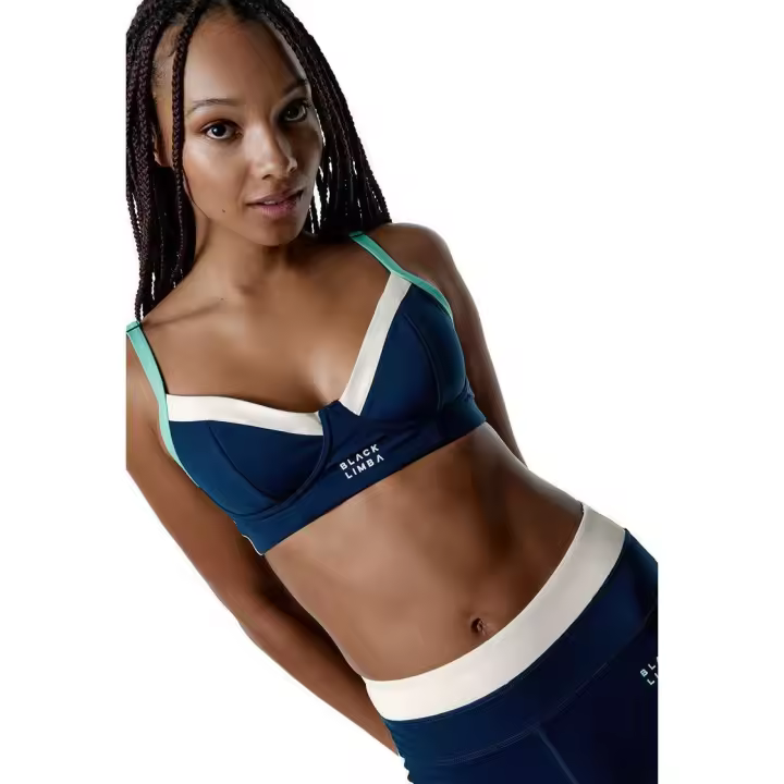 Black Limba Top deportivo sujeción alta Duality - Tricolor Cream, Ocean blue & Sage - 1