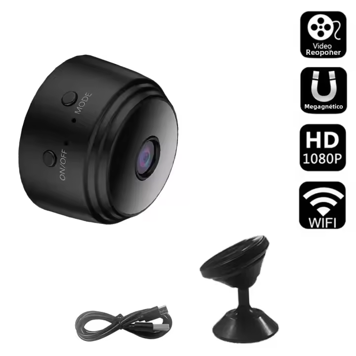 Cámara Mini A9 WiFi Inalámbrica 1080p Grabadora De Voz Para Seguridad Doméstica Y Vigilancia Cámara De Video Full-HD Con Tarjeta MicroSD Compatible - 1