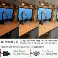 4 x 12V LED Recessed Ceiling Lights Campervan Dimmable Downlights for Motorhome Boat Van Caravan Yacht Bathroom(Black, Warm White 3200K) - details 1