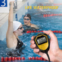 Reloj De Pulsera Digital Impermeable Para Deportes Con Cinta Para Natación Correr Fútbol Entrenamiento Timer Cronógrafo LCD Portátil - details 14