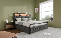 Somier Metálico Cama 180x200 Somier Y 4 cajones, terciopelo (sin colchón) - details 0
