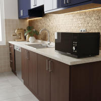 Freidora de Aire y Microondas 2 en 1 MELCHIONI FAMILY GOLIA 23L con Función Grill, Pantalla Táctil y Programas Predefinidos, 1300 W + 1700 W, Color Negro - details 1