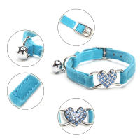 Collar Para Perros Con Encanto De Corazón Y Campana Ajustable Y Seguro Con Material Suave De 8 Colores Nuevo Para Mascotas - details 3